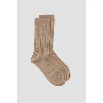 Dámské ponožky PONOŽKY GANT CABLE KNIT SOCKS TAUPE BEIGE