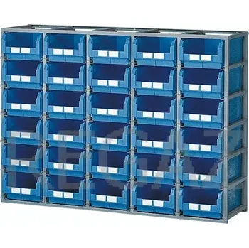 Dílenský regál Regálový rám včetně 30 zásobníků velikosti 4