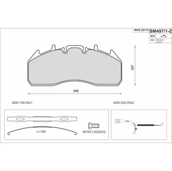 Brzdová destička Sada brzdových destiček, kotoučová brzda STEINHOF SM497/1-Z