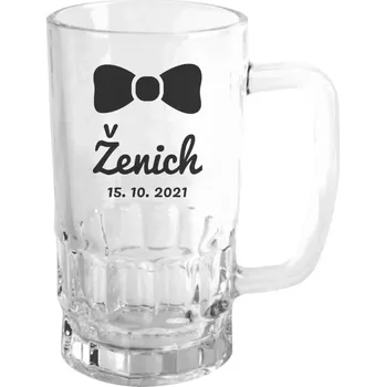 Sklenice Půllitr Ženich s datem