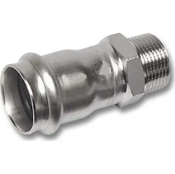 Fitinka Sanha NIROTHERM 91243G přechodová vsuvka 22x3/4", s vnějším závitem, lisovací, topení, nerez ocel