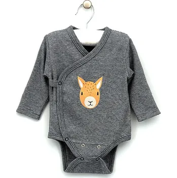 Kojenecký body Zavinovací body s dlouhým rukávem z bavlny veverka Mippy šedé LORITA Velikost: 56