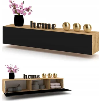 Komoda Závěsná horizontální skříňka RTV komoda vitrína SIMPLY Craft černá 120