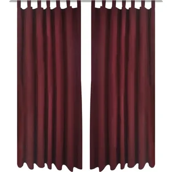 Závěs zahrada-XL 2 ks vínové mikrosaténové závěsy s poutky 140 x 245 cm 130364