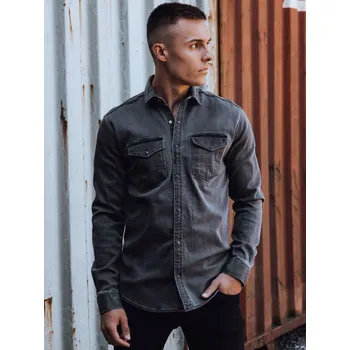 Pánská košile Dstreet DX2586 Šedá S