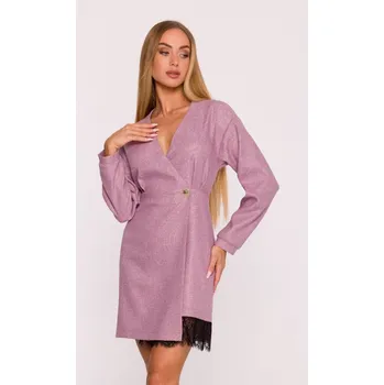 Dámské šaty Tweedové zavinovací šaty M871 Barva: Hnědá, Velikost: M