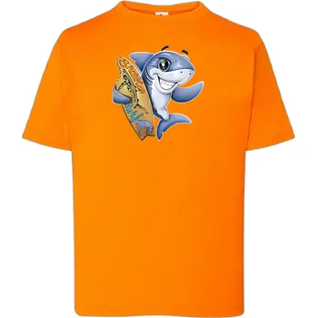 detske-levne-bavlnene-tricko-potisk-zralok_surfar Barva: Orange - oranžová, Dětská bavlněná trička JHK: M