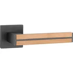 Dveřní kování MP AS - IMPERATA - HR 7S (BS - Černá matná / dřevo dub), madlo/klika levá, Otvor na cylindrickou vložku PZ, MP černá matná/dřevo dub