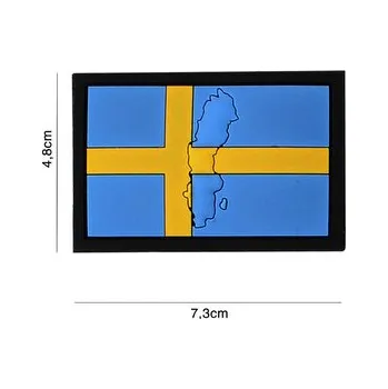 Nášivka Gumová nášivka 101 Inc vlajka Švédsko s obrysem - barevná