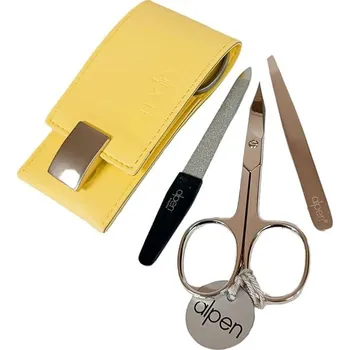 ALPEN Manikúrní sada kožená s magnetickým zavíráním, žlutá