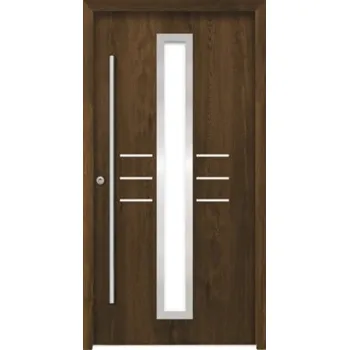 Vchodové dveře Hliníkovo-ocelové vchodové dveře bezpečnostní Hestia RC2 100 x 210 cm L ořech