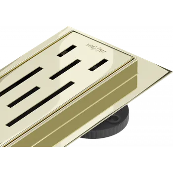 Odvodňovací žlab Mexen Flat M01 lineární odtok 80 cm, zlatý - 1520080-15 Lineární podlahové odtoky