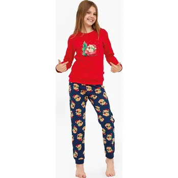 Cornette Young Girl pyžamo 592/186 Teddy length/r Christmas 134-164 Ruda 146-152