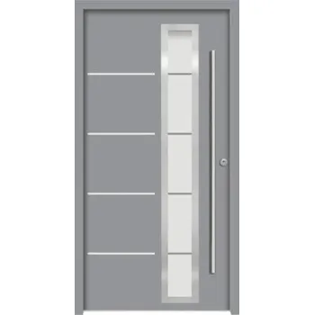 Vchodové dveře Hliníkovo-ocelové vchodové dveře bezpečnostní Demeter RC2 110 x 210 cm P šedé