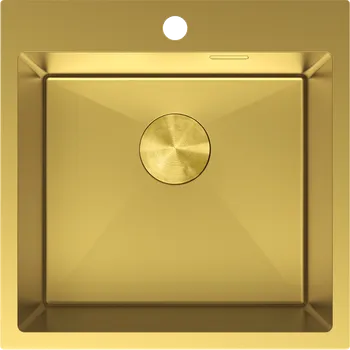 Granitový dřez Mexen Solix nerezový dřez 1-komorový 500 x 500 mm, zlatý - 6407501000-55 Ocelové dřezy