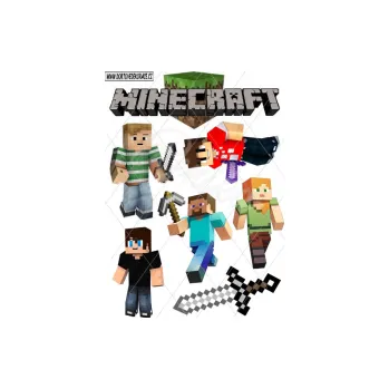 Jedlá dekorace na dort Jedlý papír – Minecraft – A4 – postavy