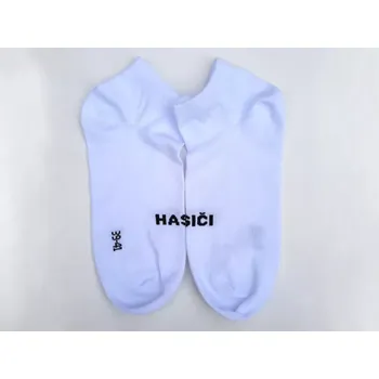 Pánské ponožky Ponožky - bavlněné bílé kotníkové s nápisem HASIČI - 39-41