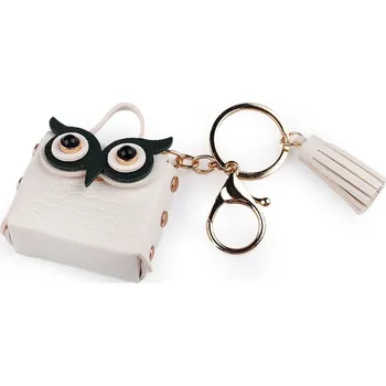 Přívěsek minikabelka na batoh / klíče sova - 1 krémová nejsvět.