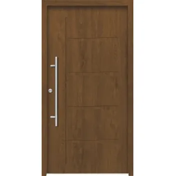 Vchodové dveře Hliníkovo-ocelové vchodové dveře pasivní Zeus 100 x 210 cm L zlatý dub