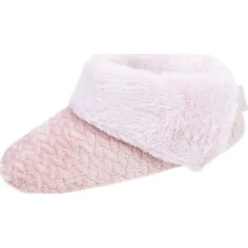 Dámské žabky Vysoké bačkory z mikro froté a textilní kožešiny Isotoner® růžová 37/38