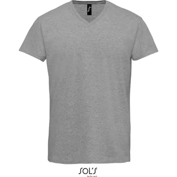 pracovní tričko SOL's Collection Tričko Imperial V Men, do V, těžká bavlna, krátký rukáv, pánské COT25294007705-grey melang 2XL Melír šedá