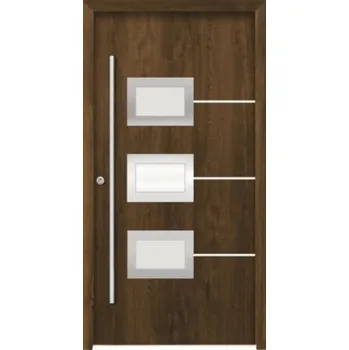 Vchodové dveře Hliníkovo-ocelové vchodové dveře bezpečnostní Hera RC2 110 x 210 cm L ořech
