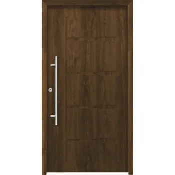Vchodové dveře Hliníkovo-ocelové vchodové dveře bezpečnostní Zeus RC2 100 x 210 cm L ořech