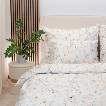 Povlečení švýcarský bavlněný satén 140x200 set květiny Aurora