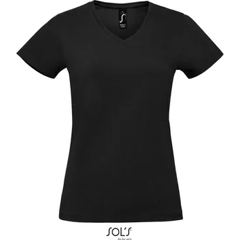pracovní tričko SOL's Collection Tričko Imperial V Women, do V, těžká bavlna, krátký rukáv, dámské COT252941n1105-deep black 2XL Černá deep