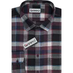 Pánská košile GREED flanelová, vínovo-černá károvaná SDF394, dlouhý rukáv, vel. 46