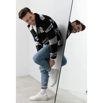 Pánské ponožky Steven Pánské sportovní ponožky pruhy černé, bílá 41-43