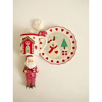 Talíř Sinsay - Vánoční keramický talíř s motivem soba - vícebarevná - 685GI-MLC - 685GI-MLC-ONE