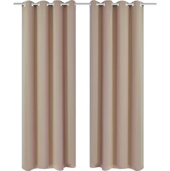 zahrada-XL 2 ks krémové zatemňovací závěsy s kovovými kroužky 135 x 245 cm 130373
