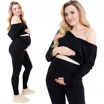 Dámské legíny Formommy těhotenské legíny dlouhé bavlna černé barvy velikost XXL