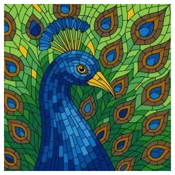 Set školních potřeb Malowanie po numerach - Witraż. Paw 30x30cm