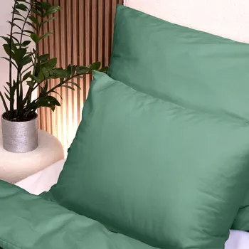 Povlak na polštář bavlněný satén 50x70 cm zelený
