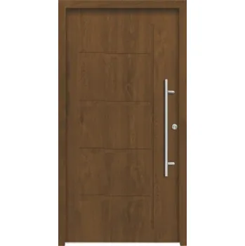 Vchodové dveře Hliníkovo-ocelové vchodové dveře pasivní Zeus 100 x 210 cm P zlatý dub