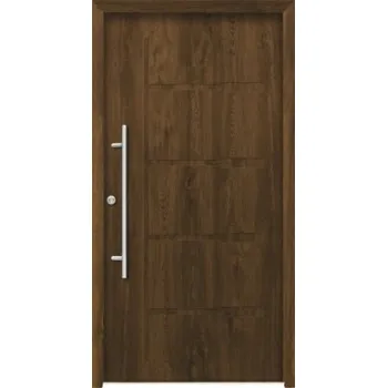 Vchodové dveře Hliníkovo-ocelové vchodové dveře pasivní Zeus 110 x 210 cm L ořech