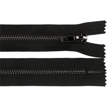 Zip Kovový zip No 5 délka 18 cm (jeansový), malé, černá platina