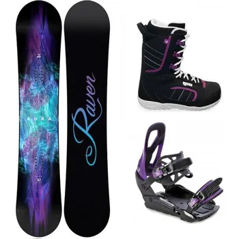 Snowboard Raven Aura dámský snowboard + Raven S230 Black/violet vázání + Raven Diva boty 145 cm + S/M (EU 37-42) + DÁREK + Doprava ZDARMA