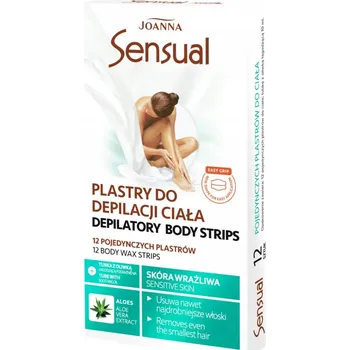 Joanna Sensual náplasti na depilaci těla pro citlivou pokožku aloe, 12 kusů