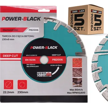 Řezný kotouč SADA 5 KS DIAMANTOVÝ KOTOUČ NA ŘEZÁNÍ BETONU 230MM HLUBOKÝ ŘEZ