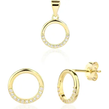 Šperk JVD Moderní pozlacená sada šperků SVLS0135SJ6GO00 (přívěsek, náušnice) + 2 měsíce na vrácení zboží