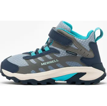 Dětská treková obuv MERRELL Dětské turistické nepromokavé kotníkové boty Moab Speed 2 vel. 29–38 30 MODRÁ|ŠEDÁ