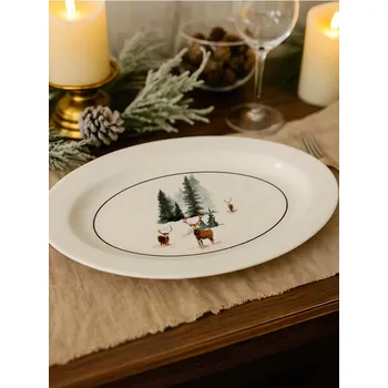 Talíř Sinsay - Keramický talíř s vánočním motivem - bílá - 500GI-00X - 500GI-00X-ONE