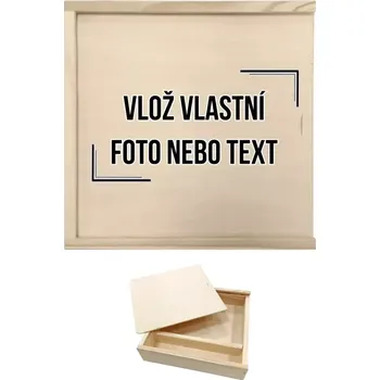 Dárková krabička Dřevěná krabička na fotografie s vlastním potiskem