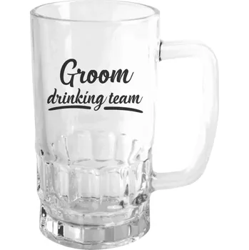 Sklenice Půllitr skleněný Groom drinking team