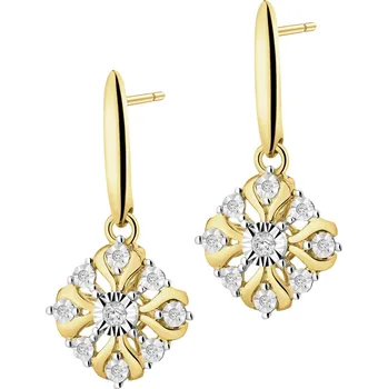 Náušnice Náušnice ze žlutého a bílého zlata s diamanty - 0,07 ct - ryzost 585 - 240.106