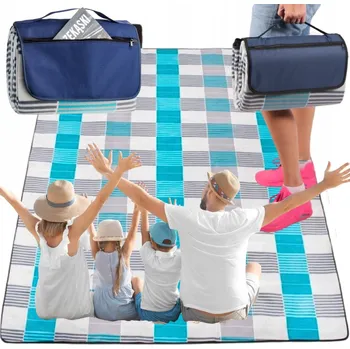 Pikniková deka PODLOŽKA PIKNIKOVÁ DEKA PLÁŽOVÁ S IZOLACÍ 150X200 MĚKKÁ NA PLÁŽ SKLÁDACÍ BIVAK