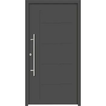Vchodové dveře Hliníkovo-ocelové vchodové dveře pasivní Zeus 110 x 210 cm L antracit